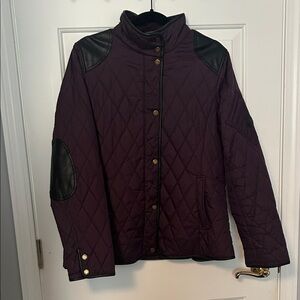 Ralph Lauren Quilted Jacket in Deep Purple with Black Details